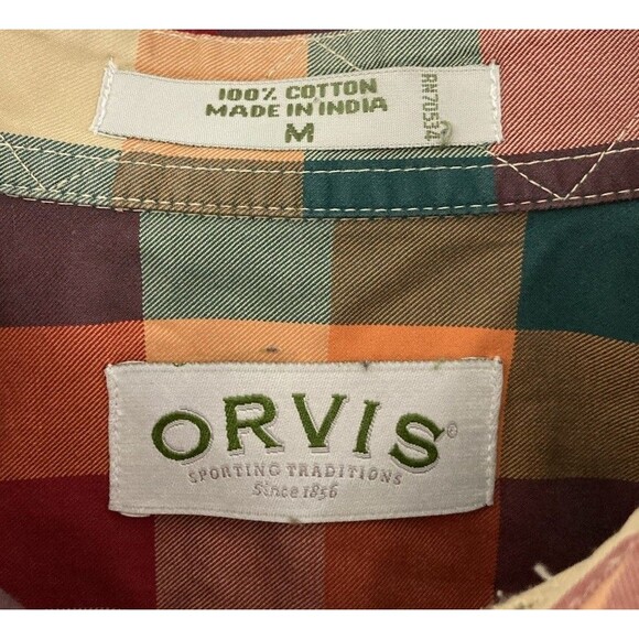 Men's Orvis Antique Oxford Long Sleeve Shirt Multicolor Colorblock Size Medium - Picture 2 of 7
